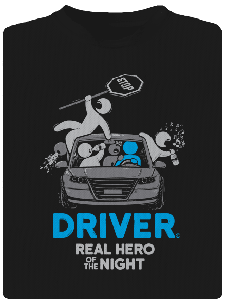 Driver férfi sportpóló Black