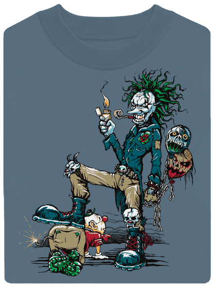 Evil clown unisex crewneck Nordic Blue