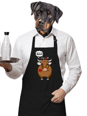 Tehén és bika kötény Black