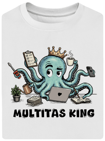 Multitas king unisex túlméretezett póló White