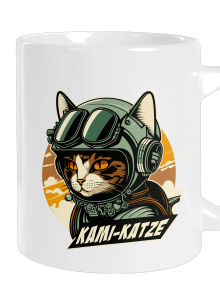 Kami-Katze nagy bögre White