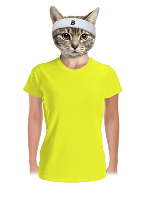 Nyomtatás nélkül női sportpóló Neon Yellow