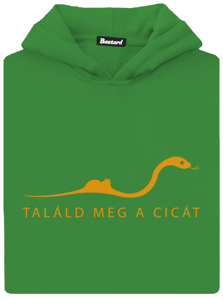 Találd meg a cicát gyerek kenguruzsebes pulóver Kelly Green AWD
