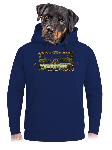 Az utolsó vacsora unisex prémium pulóver Navy
