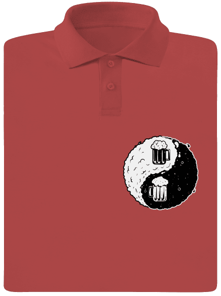 Jin Jang sör férfi pólóingek Burgundy