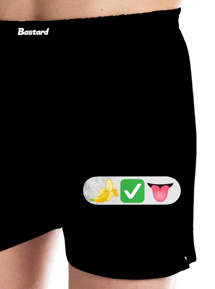 Emoji férfi alsó nadrág Black