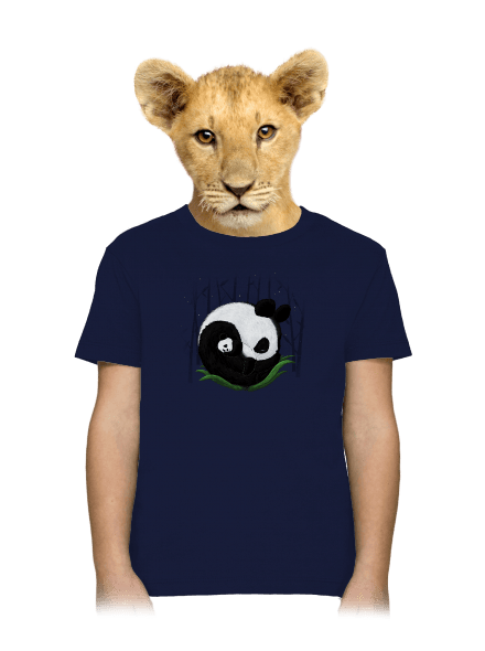 Két alvó panda gyerek póló Navy