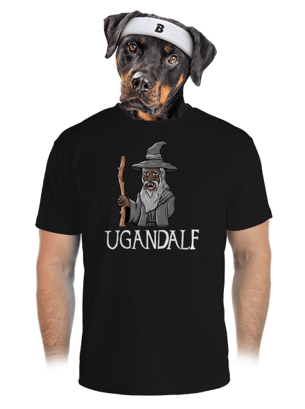 Ugandalf férfi sportpóló Black