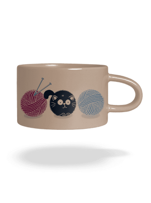 Macska macaron bögre Brown Macaron