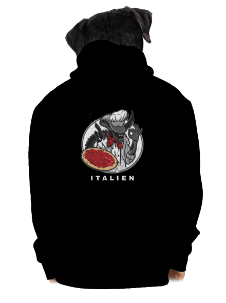 Italien cipzáras férfi pulóver Black