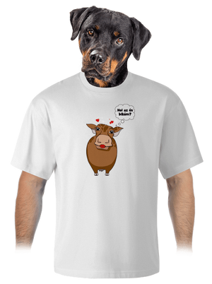 Tehén és bika unisex túlméretezett póló White