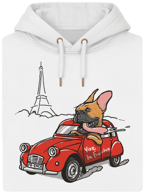 Francia buldog unisex prémium pulóver Snowwhite