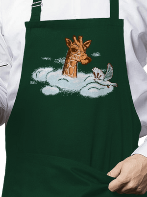 Zsiráf a felhőkben kötény Bottle Green